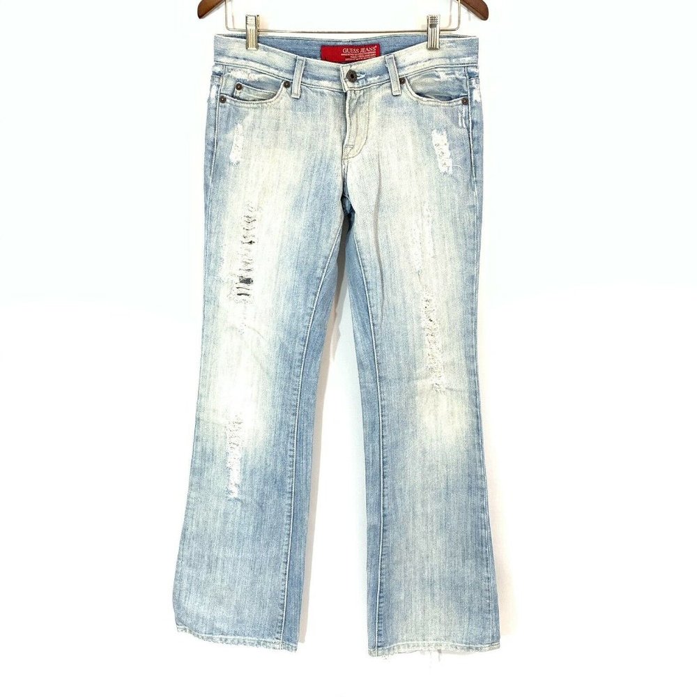 🌹 Guess | Distressed Ripped Light Boot Cut Jeans